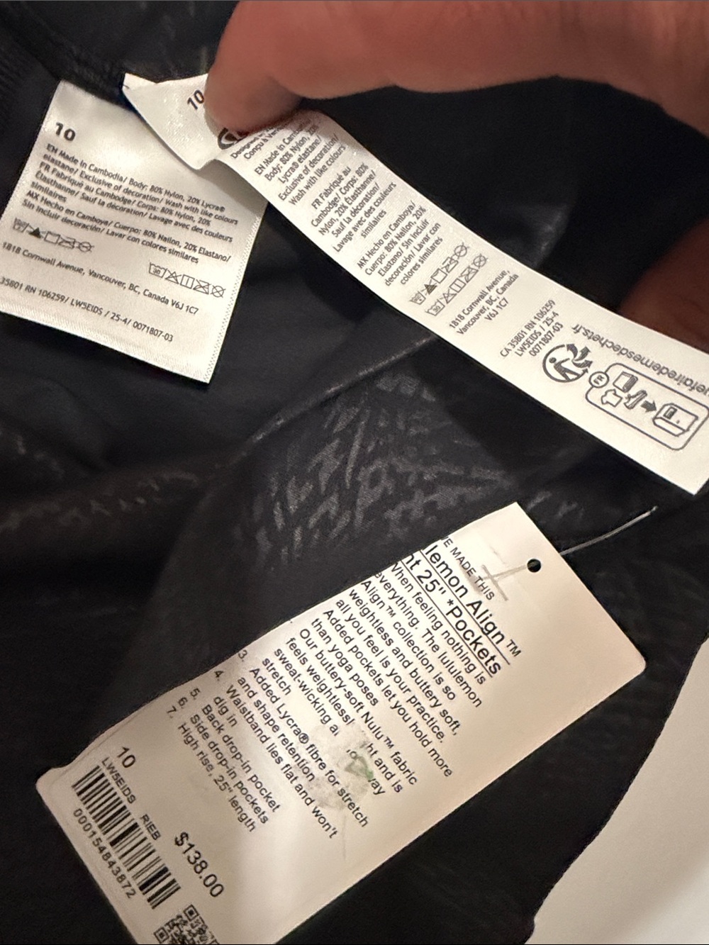 lululemon athletica Charcoal Patterned Align Pant 25" pockets - Picture 4 of 6
